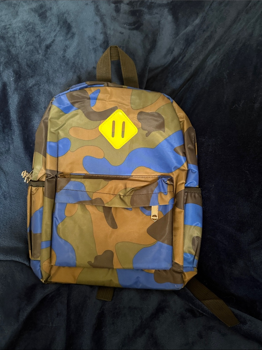 Camouflage Blue & Brown kids Backpack- new